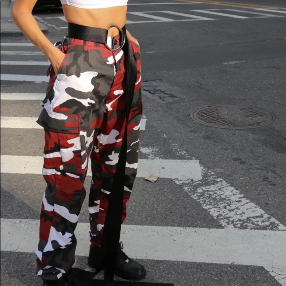 SOLD Leah Kirsch Red Camo Pants